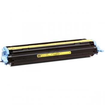 HP Toner-Kartusche gelb (Q6002A, 124A) Qualitätsstufe: B Verpackung: Blau Weiß