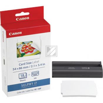 Canon Photo Paper 54 x 86mm wei farbig 18 Blatt (7741A001, KC-18IF)