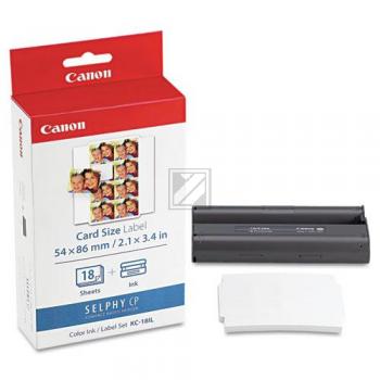 Canon Photo Paper 54 x 86mm wei farbig 18 Blatt 54mm x 86mm (7740A001, KC-18IL)