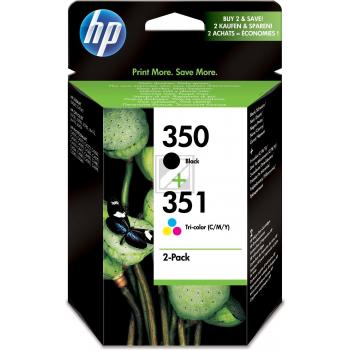 HP Tintenpatrone cyan/magenta/gelb, schwarz (SD412EE, 350/351)