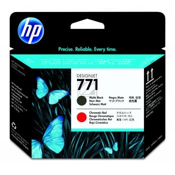 HP Tintendruckkopf schwarz matt, chromatic rot (CE017A, 771)