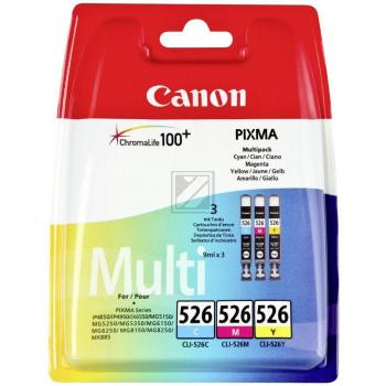 Canon Tintenpatrone gelb, magenta, cyan (4541B009, CLI-526C, CLI-526M, CLI-526Y)