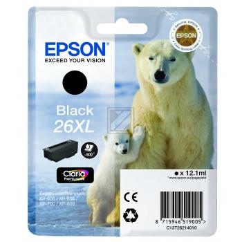 Epson Tintenpatrone schwarz HC (C13T26214010, T2621)