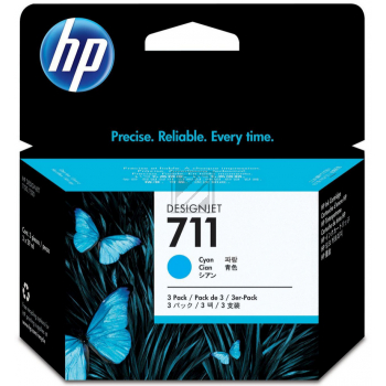 HP Tintenpatrone 3 x cyan (CZ134A, 711)