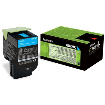 Lexmark Toner-Kit Return cyan HC plus (80C2HC0, 802HC)