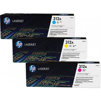 HP Toner-Kartusche gelb, magenta, cyan (CF440AM, 312A)