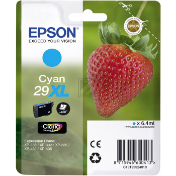 Epson Tintenpatrone cyan HC (C13T29924010, T2992)