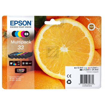 Epson Tintenpatrone gelb, magenta, photo schwarz, schwarz, cyan (C13T33374010, T3337)