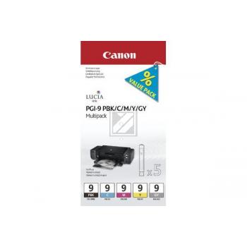 Canon Tintenpatrone gelb, magenta, photo schwarz, cyan (1034B013, PGI-9C, PGI-9M, PGI-9PBK, PGI-9Y)