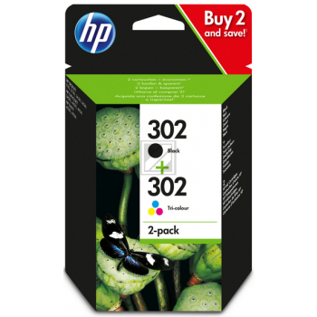 HP Tintendruckkopf cyan/magenta/gelb, schwarz (X4D37AE, 302)