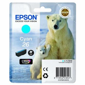 Epson Tintenpatrone cyan SC (C13T26124012, T2612)