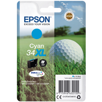 Epson Tintenpatrone cyan HC (C13T34724010, T3472)