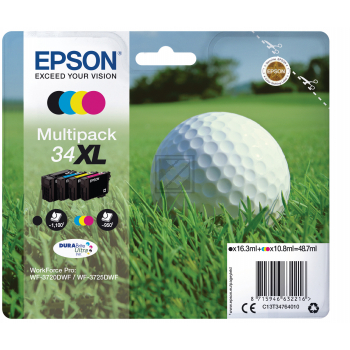 Epson Tintenpatrone gelb, magenta, schwarz, cyan HC (C13T34764010, T3476)