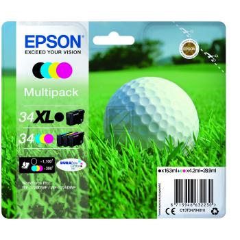 Epson Tintenpatrone gelb, magenta, schwarz, cyan HC (C13T34794010, T3479)