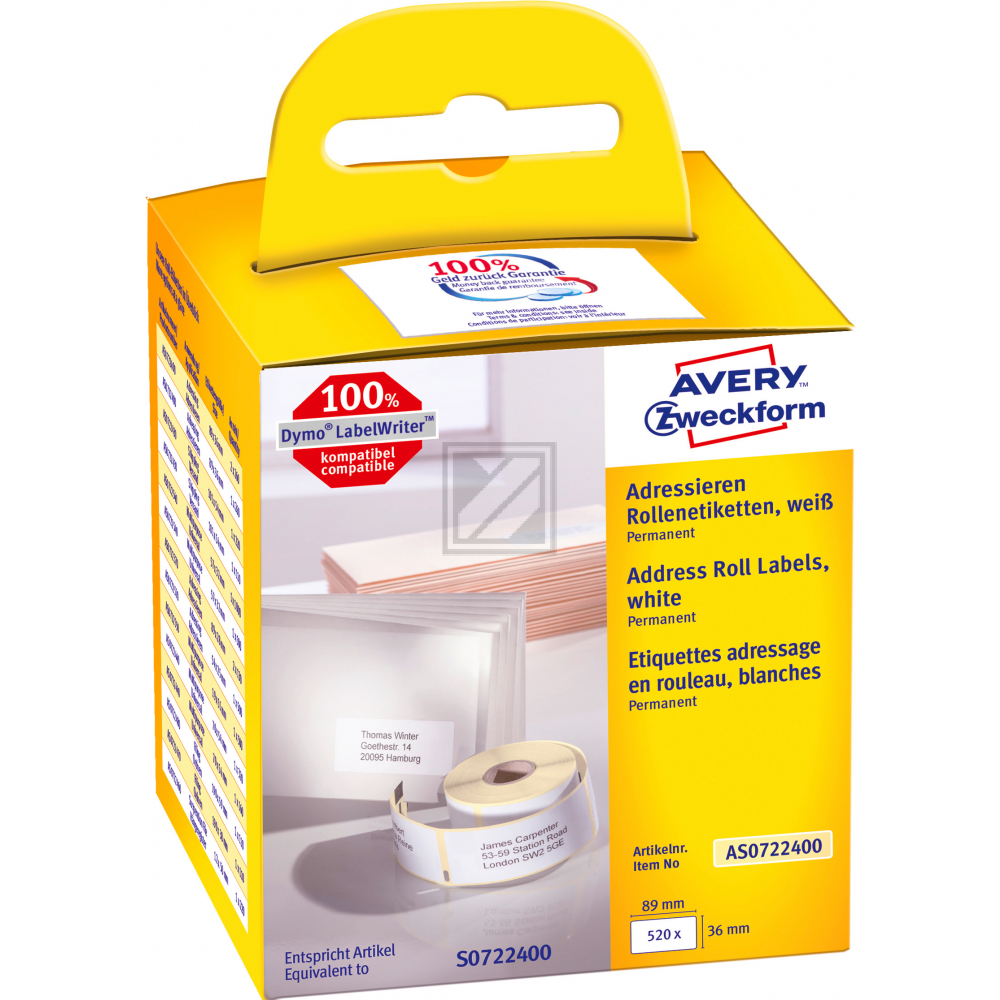 Original AVERY Zweckform AS0722400 Druckeretiketten