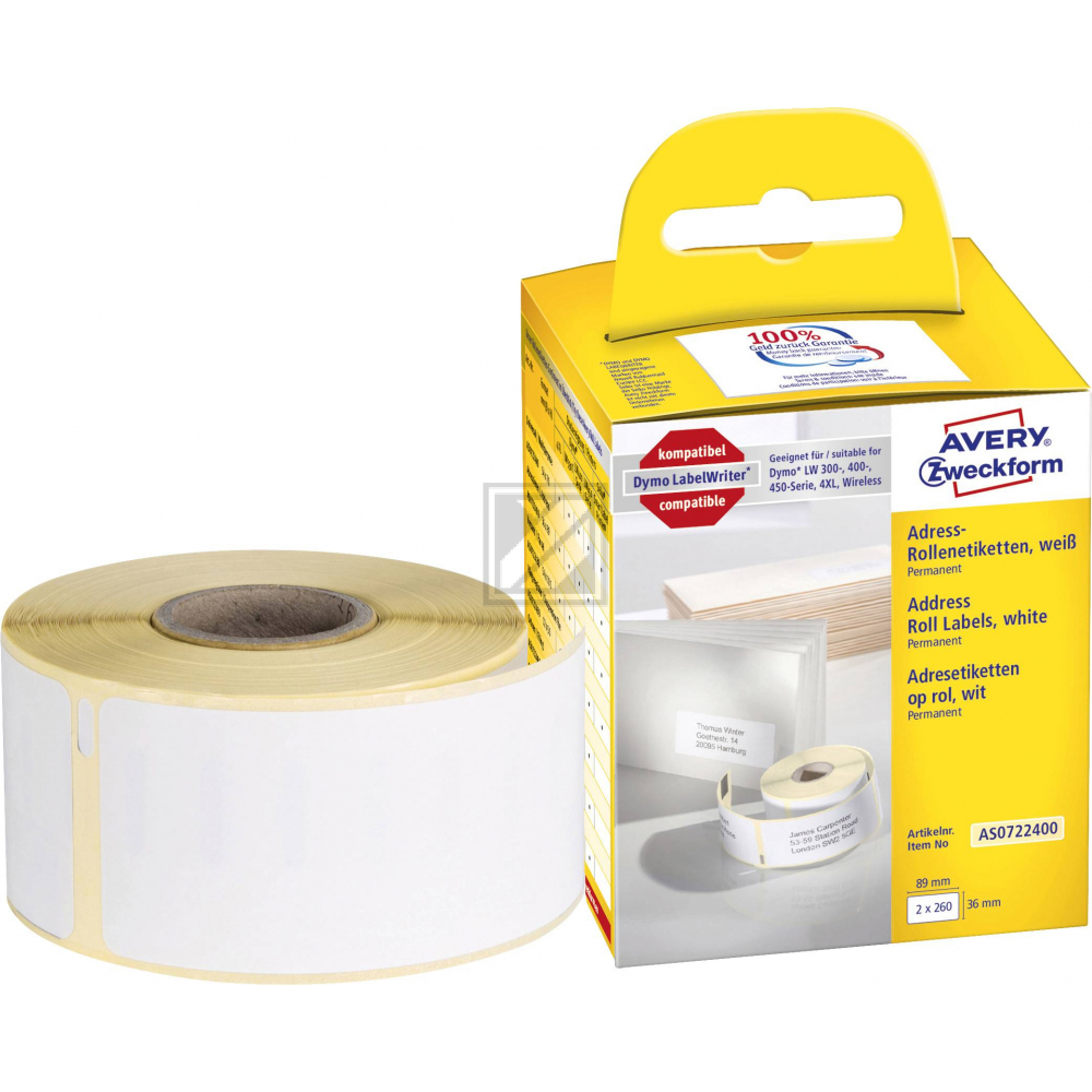 Original AVERY Zweckform AS0722400 Druckeretiketten