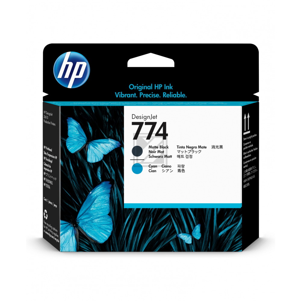 Original HP P2W01A / 774 Tinte Schwarz, Cyan