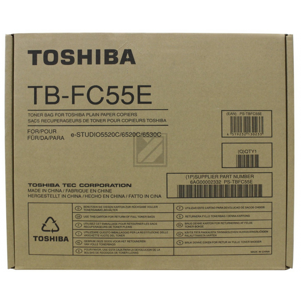 Original Toshiba 6AG00002332 / TB-FC 55 Resttonerbehälter