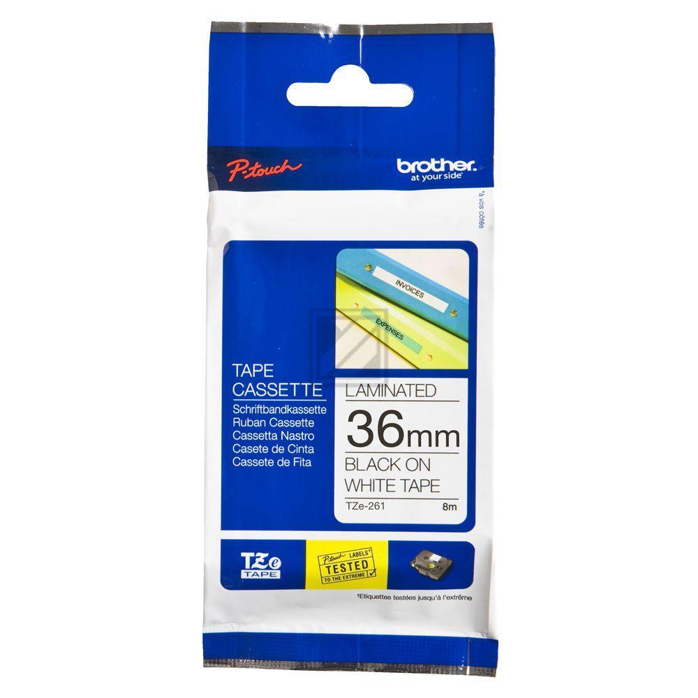 Brother Schriftbandkassette schwarz/wei (TZE-261)