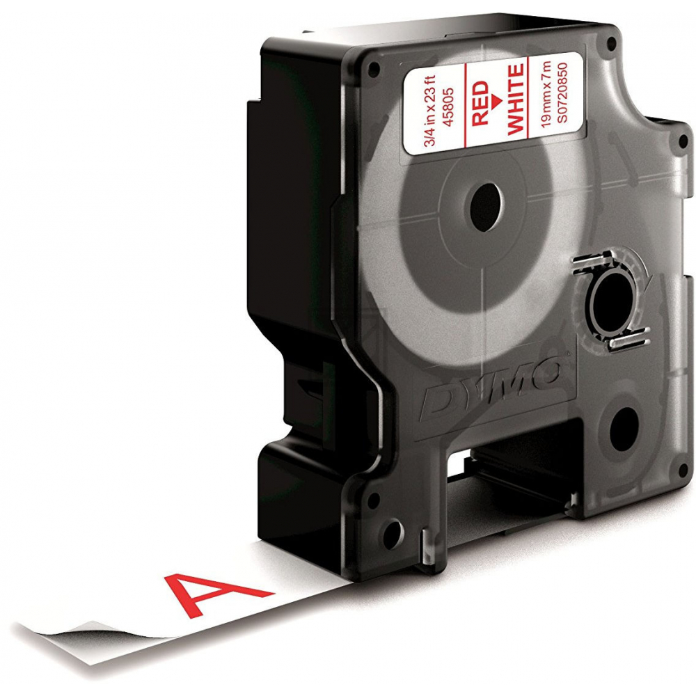 Dymo 45805 / S0720850 D1-Band 19mm rot auf weiß