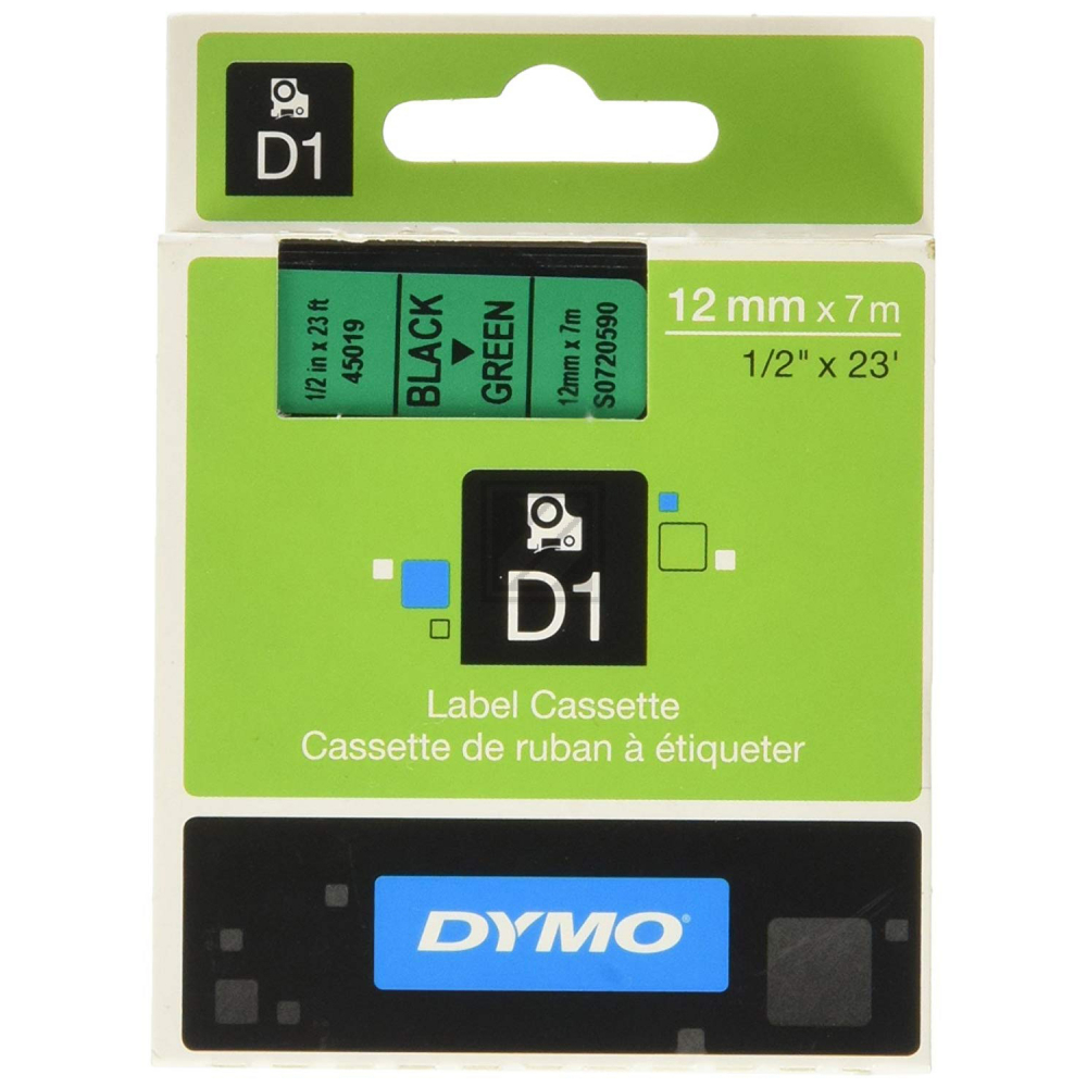 Dymo 45019/S0720590 DirectLabel-Etiketten 12mm Black & Green