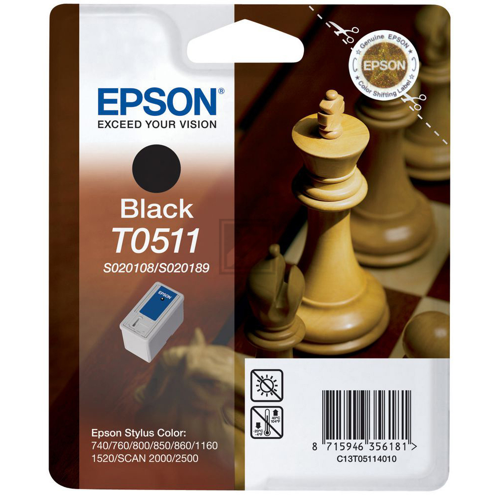 Original Epson C13T05114010 / T0511 Tinte Schwarz