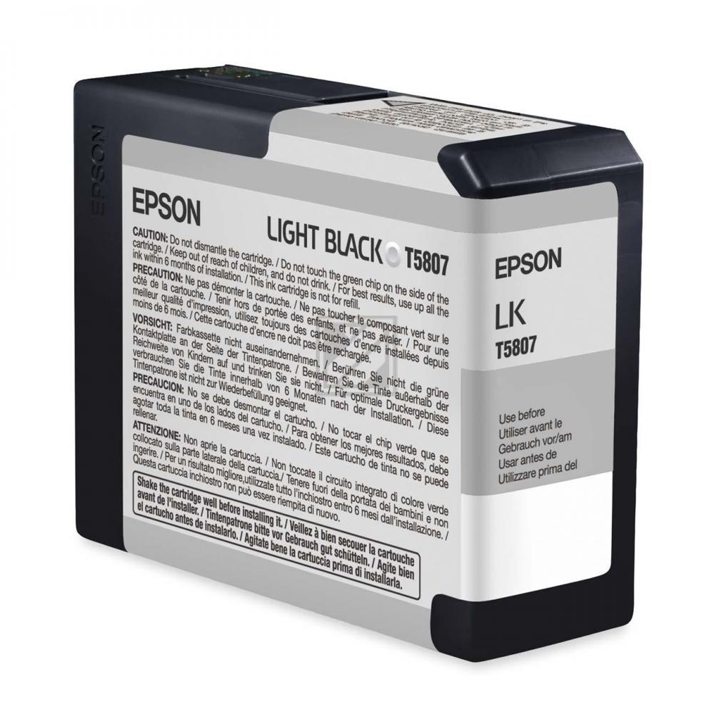 Original Epson C13T580700 / T5807 Tinte Light Schwarz