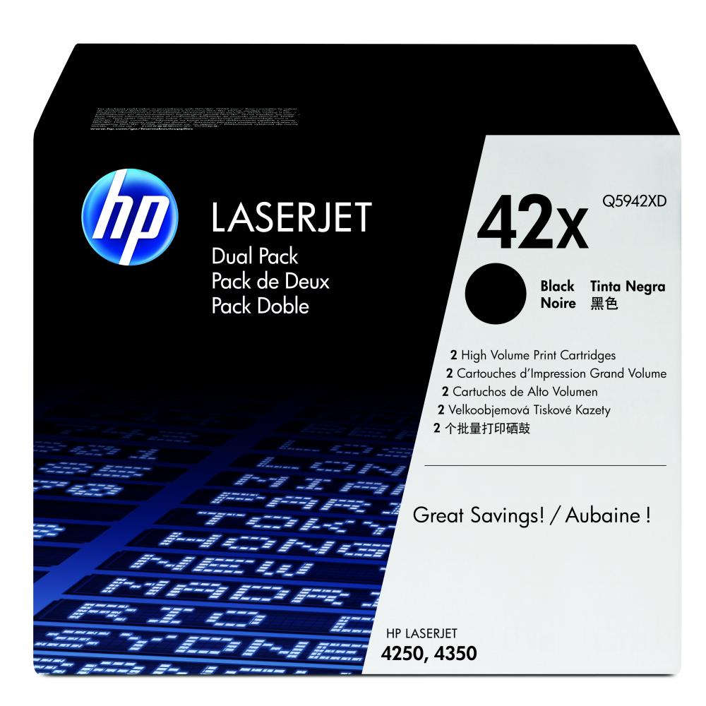 Original HP Q5942XD / 42XD Toner Schwarz 2er Set