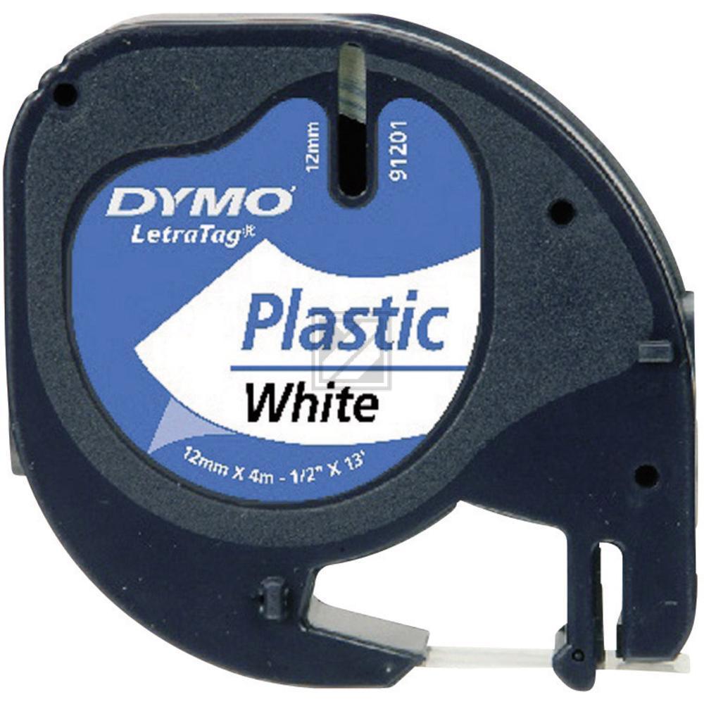 Original Dymo 91221 / S0721660 LetraTAG Kunststoffband 12 mm weiß