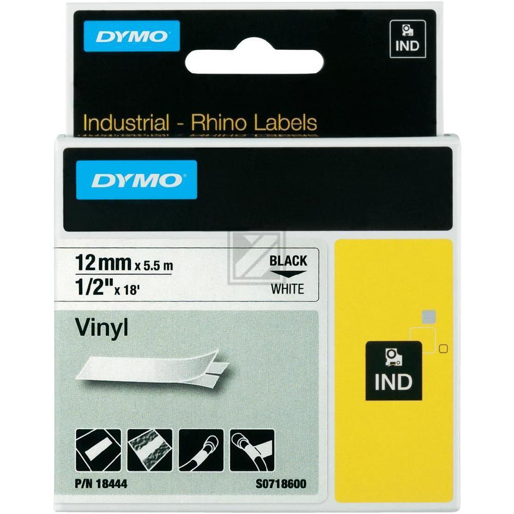 Dymo Farbiges Vinylband 12mm schwarz/wei (18444)
