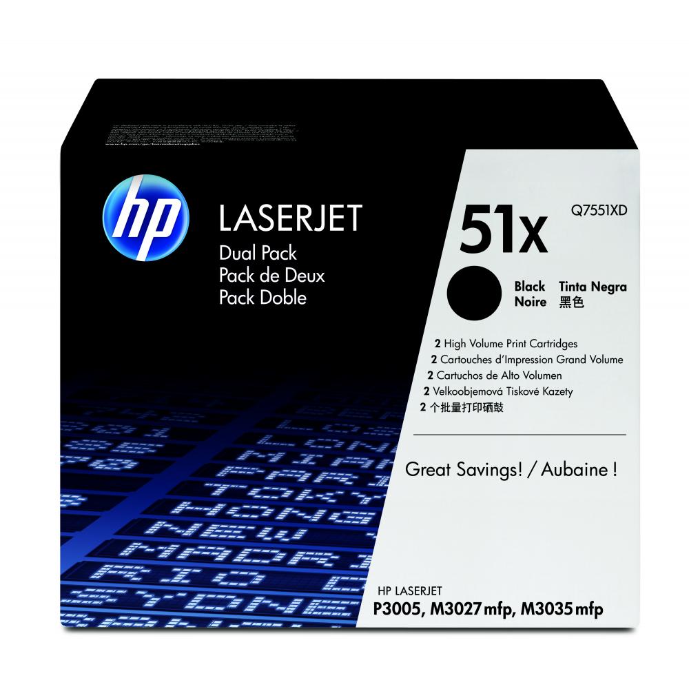 Original HP Q7551XD / 51XD Toner Schwarz 2er Set