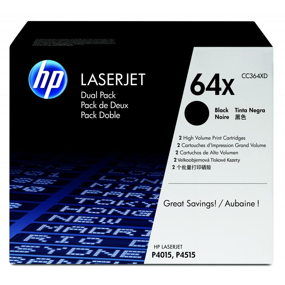 Original HP CC364XD / 64XD Toner Schwarz 2er Set