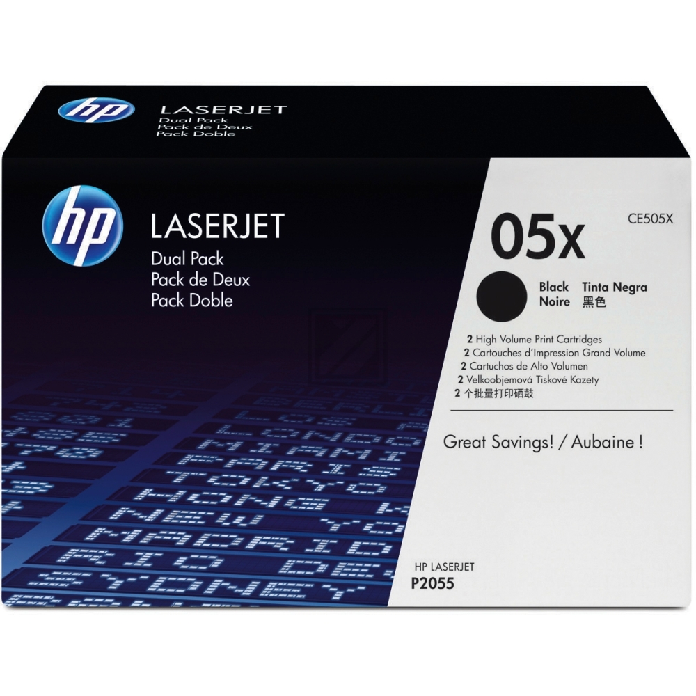 Original HP CE505XD / 05XD Toner Schwarz 2er Set