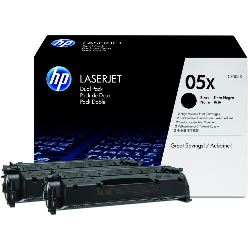 Original HP CE505XD / 05XD Toner Schwarz 2er Set