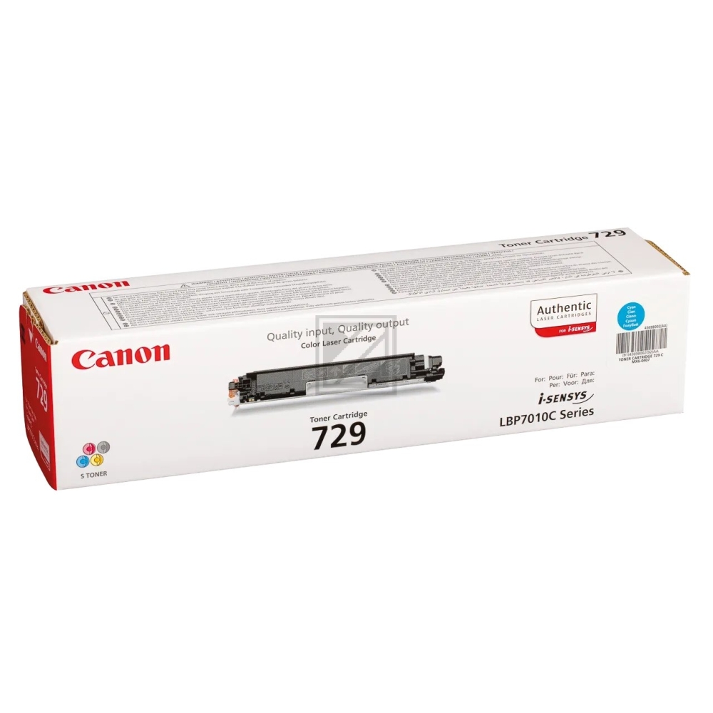 Original Canon 4369B002 / 729C Toner Cyan