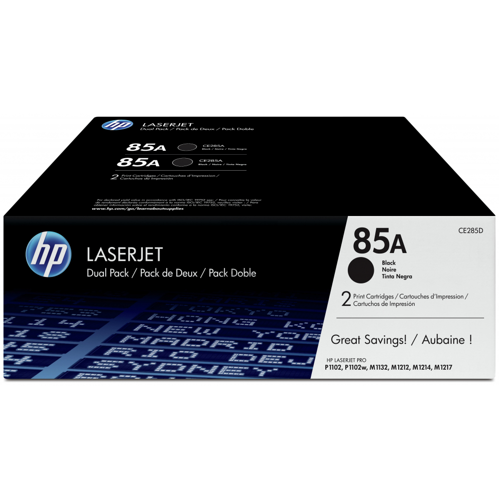 Original HP CE285AD / 85A Toner Schwarz 2er Set