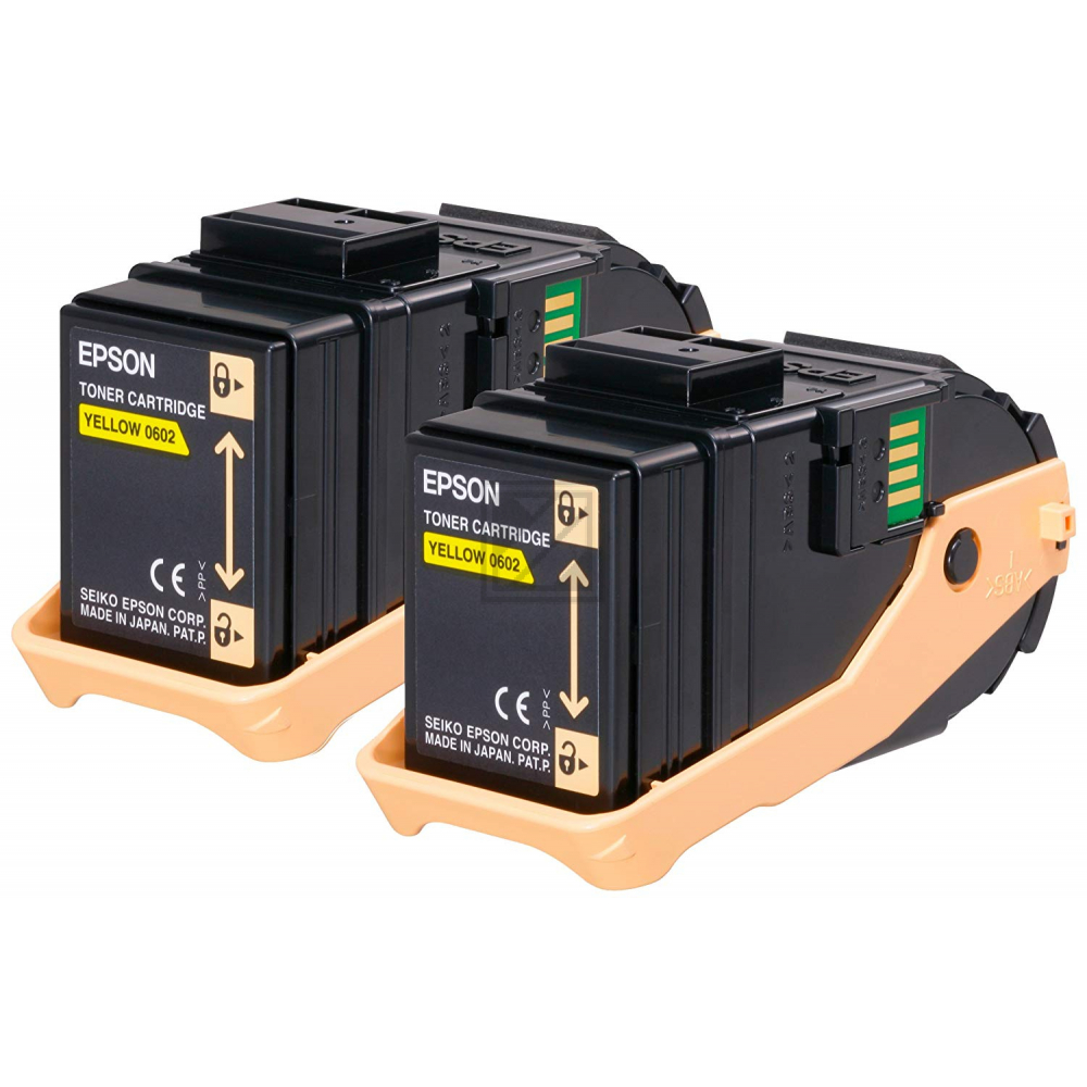 Original Epson C13S050606 / S050606 Toner Gelb 2er Set