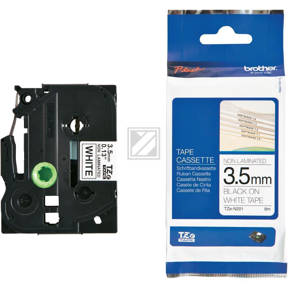 Original Brother TZe-N201 Farbband Schwarz, Weiß