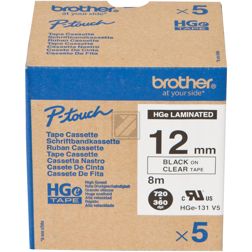 Original Brother HGe-131 V5 Farbband Schwarz 5er Set