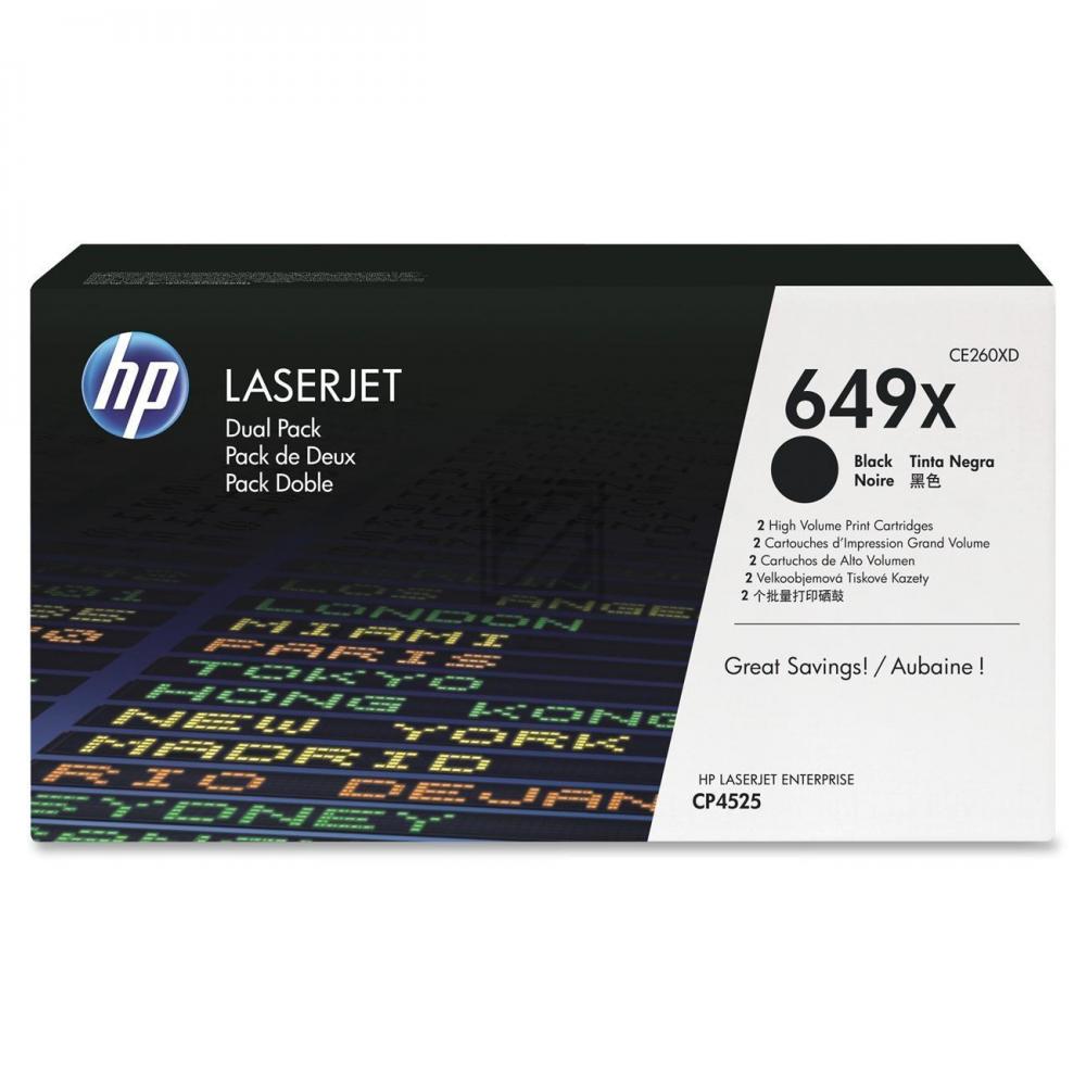 Original HP CE260XD / 649X Toner Schwarz 2er Set
