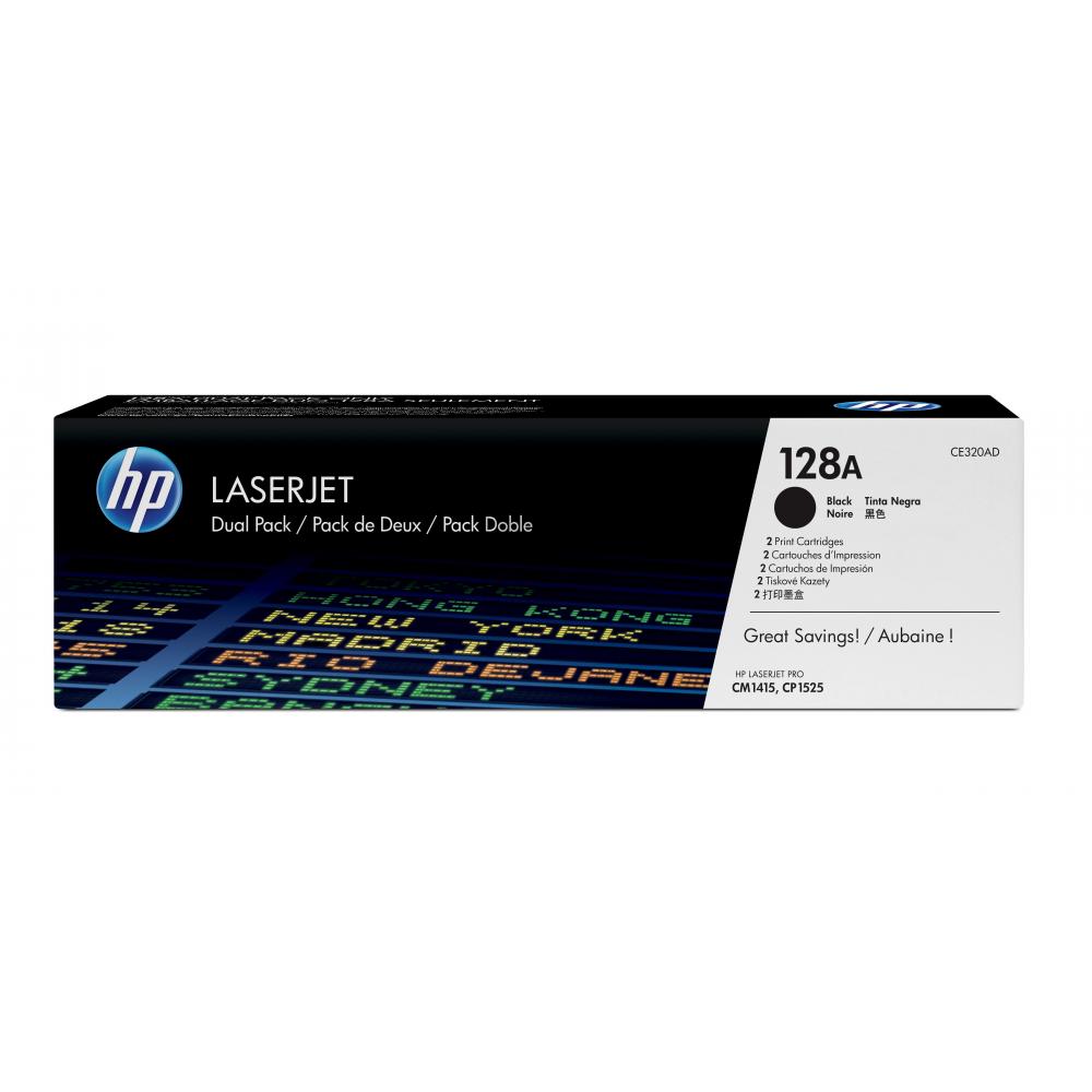 Original HP CE320AD / 128A Toner Schwarz 2er Set