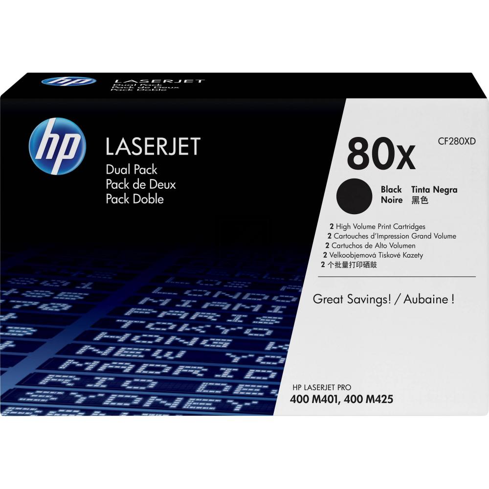 Original HP CF280XD / 80X Toner Schwarz 2er Set
