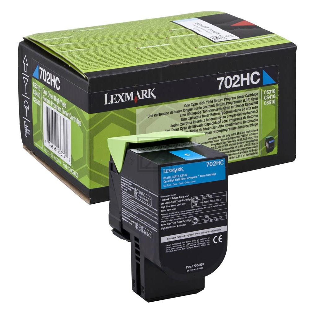 Original Lexmark 70C2HC0 / NO702HC Toner Cyan XXL