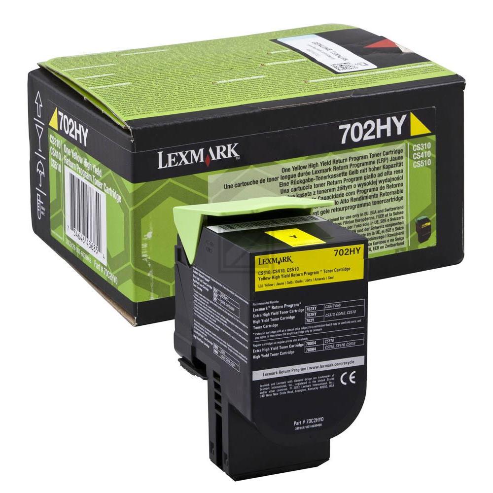 Original Lexmark 70C2HY0 / NO702HY Toner Gelb XXL