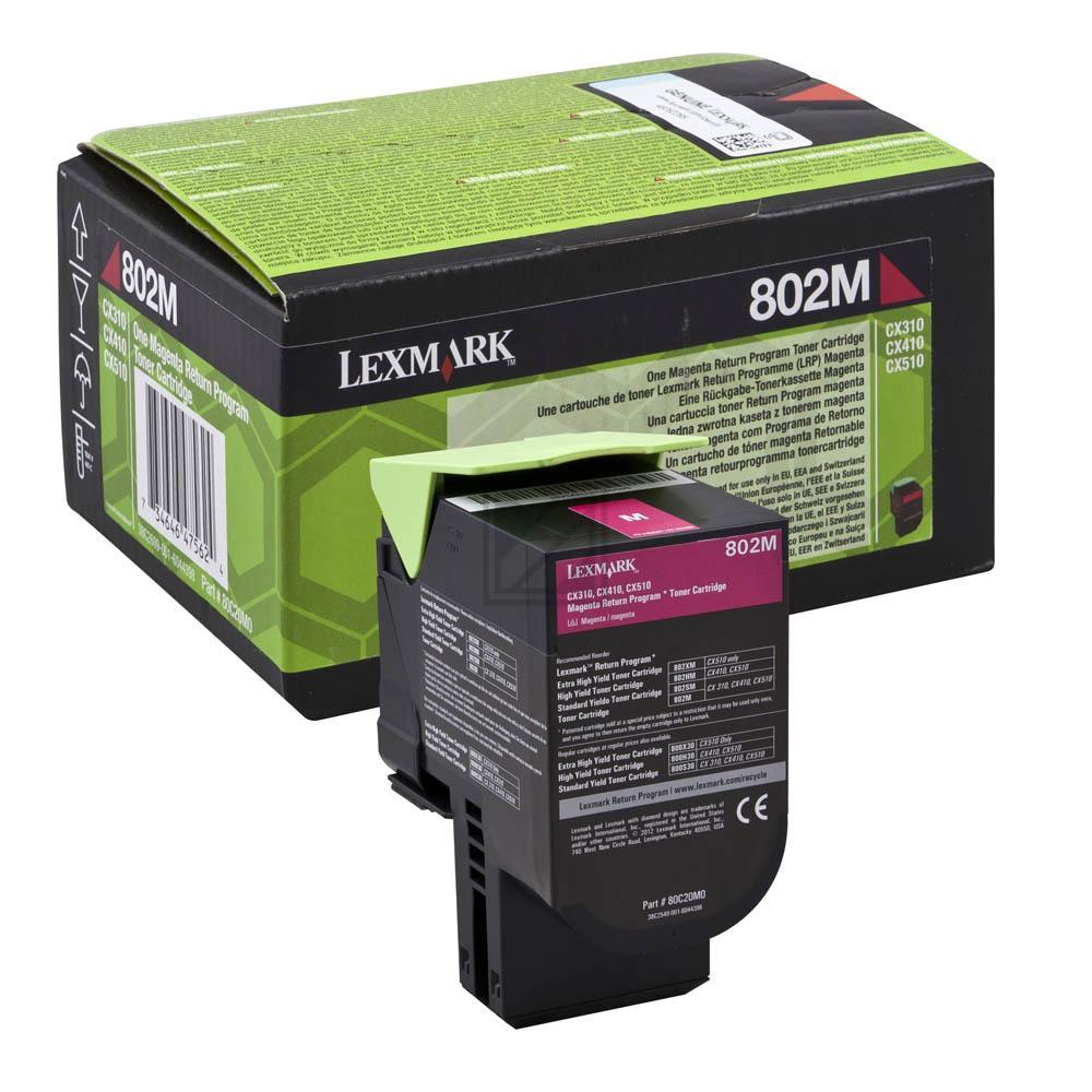 Original Lexmark 80C20M0 / NO802M Toner Magenta