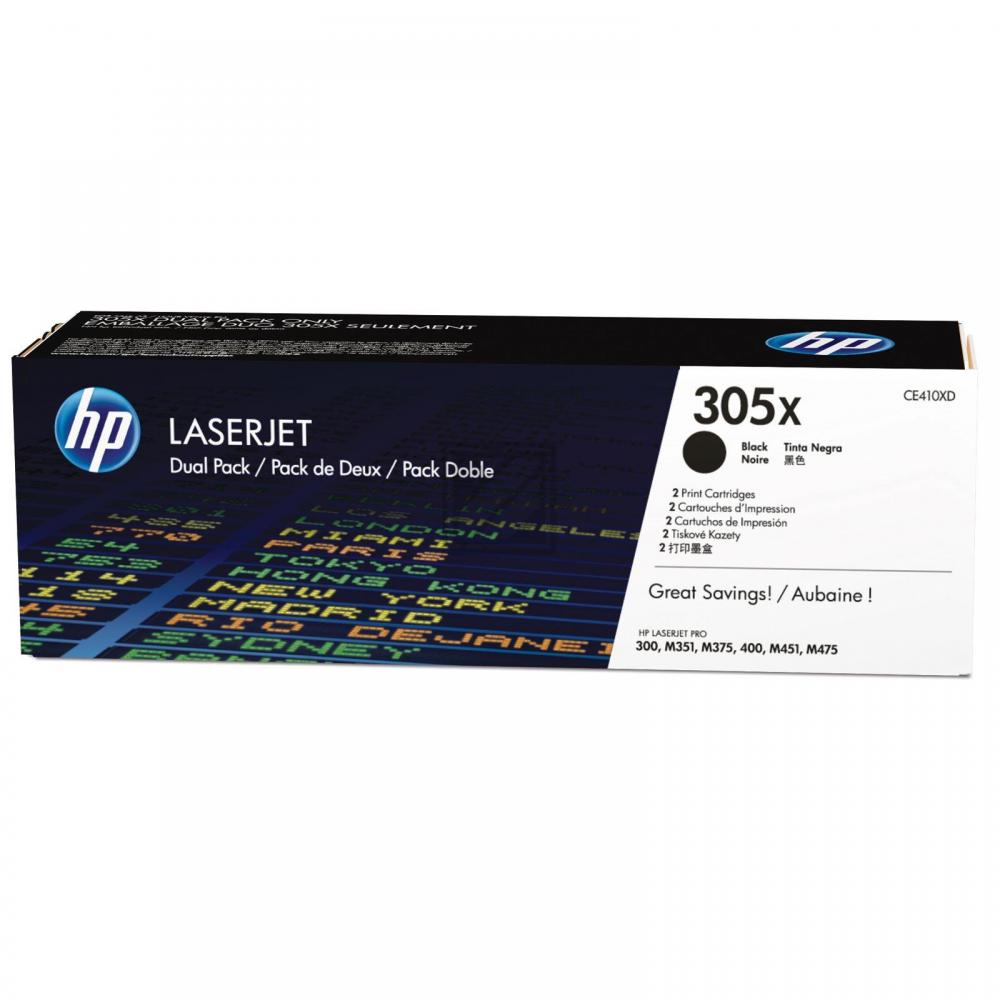 Original HP CE410XD / 305X Toner Schwarz 2er Set