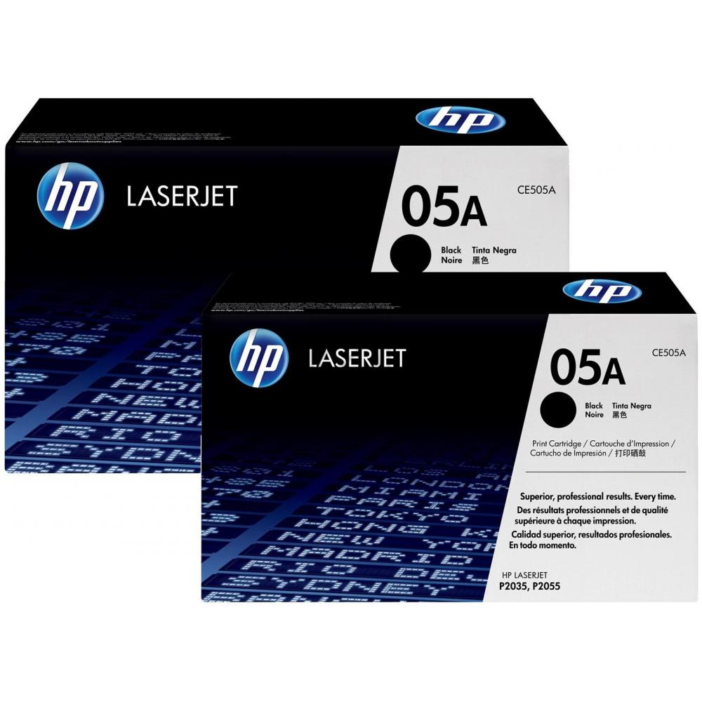 Original HP CE505D / 05A Toner Schwarz 2er Set