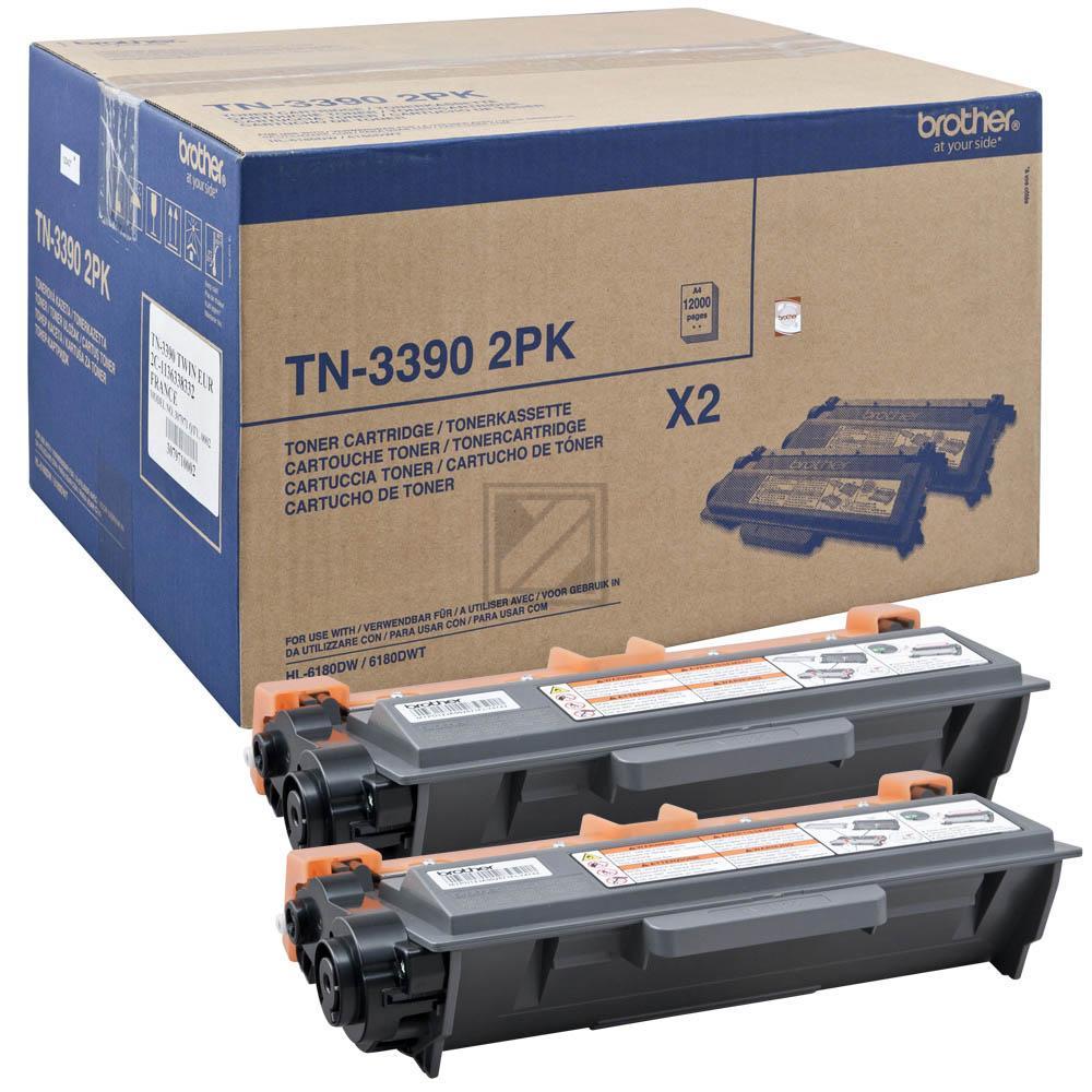 Original Brother TN-3390 2PK Toner Schwarz XXL 2er Set