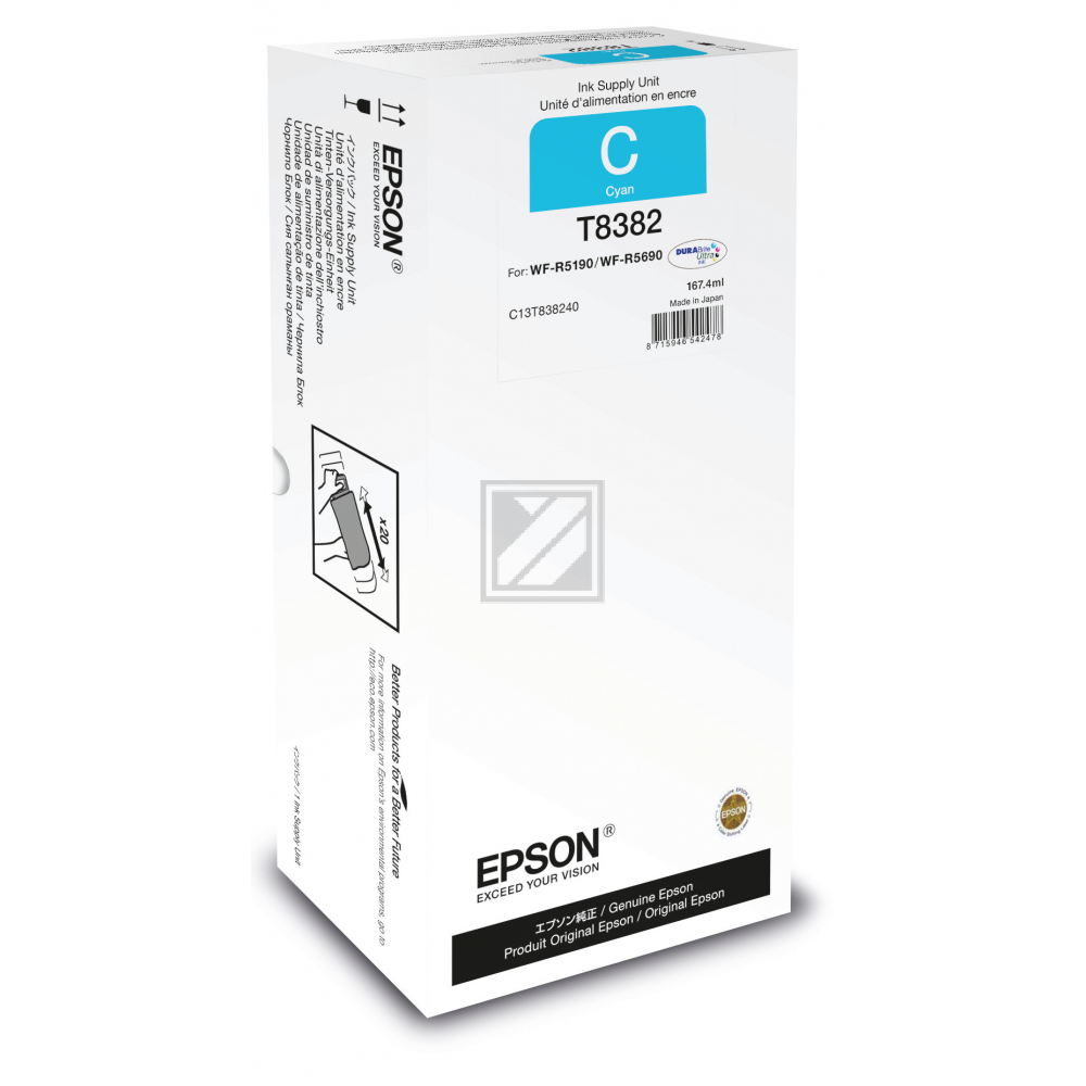Original Epson C13T838240 / T8382 Tinte Cyan