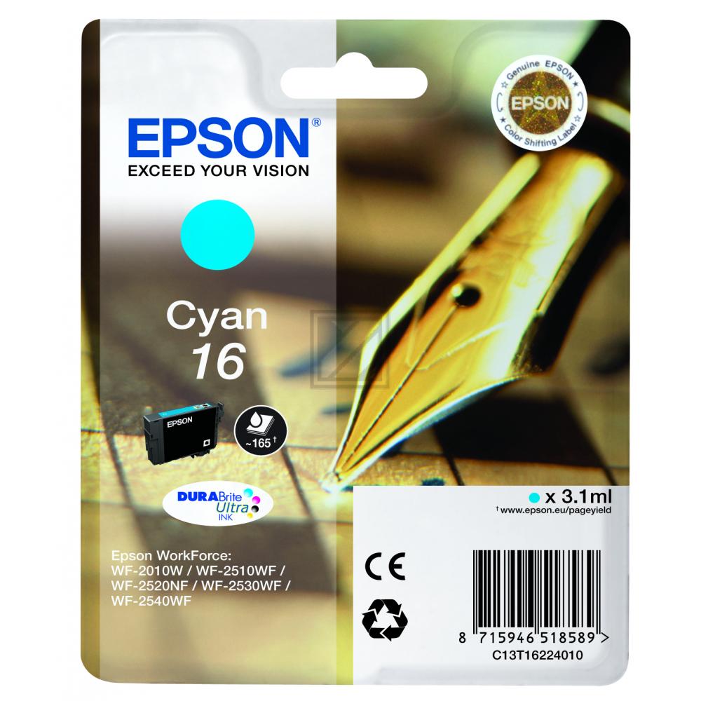 Original Epson C13T16224012 / 16 Tinte Cyan